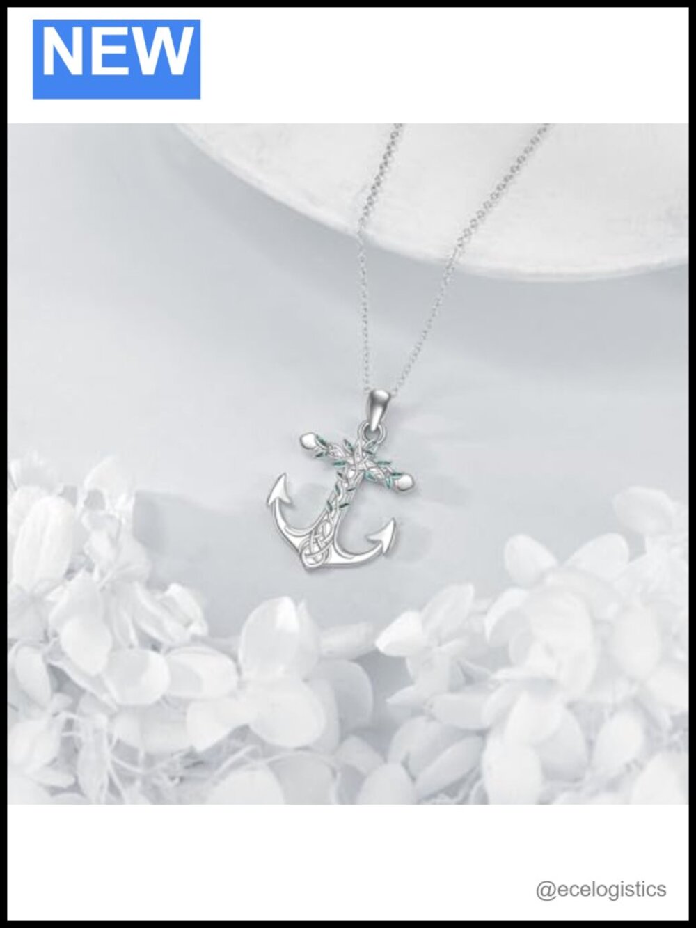Sterling Silver Anchor Necklace Nautical Sailor Pendant Necklace for Women - Picture 4 of 6